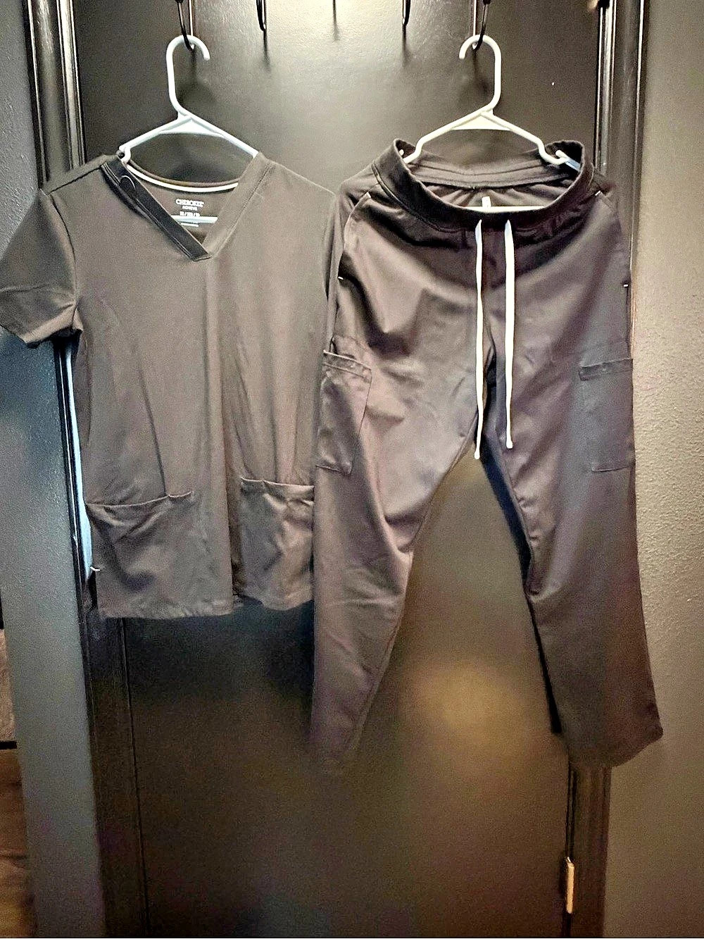 Cherokee Achieve Black Scrub Top XS & Jogger Pants Sp